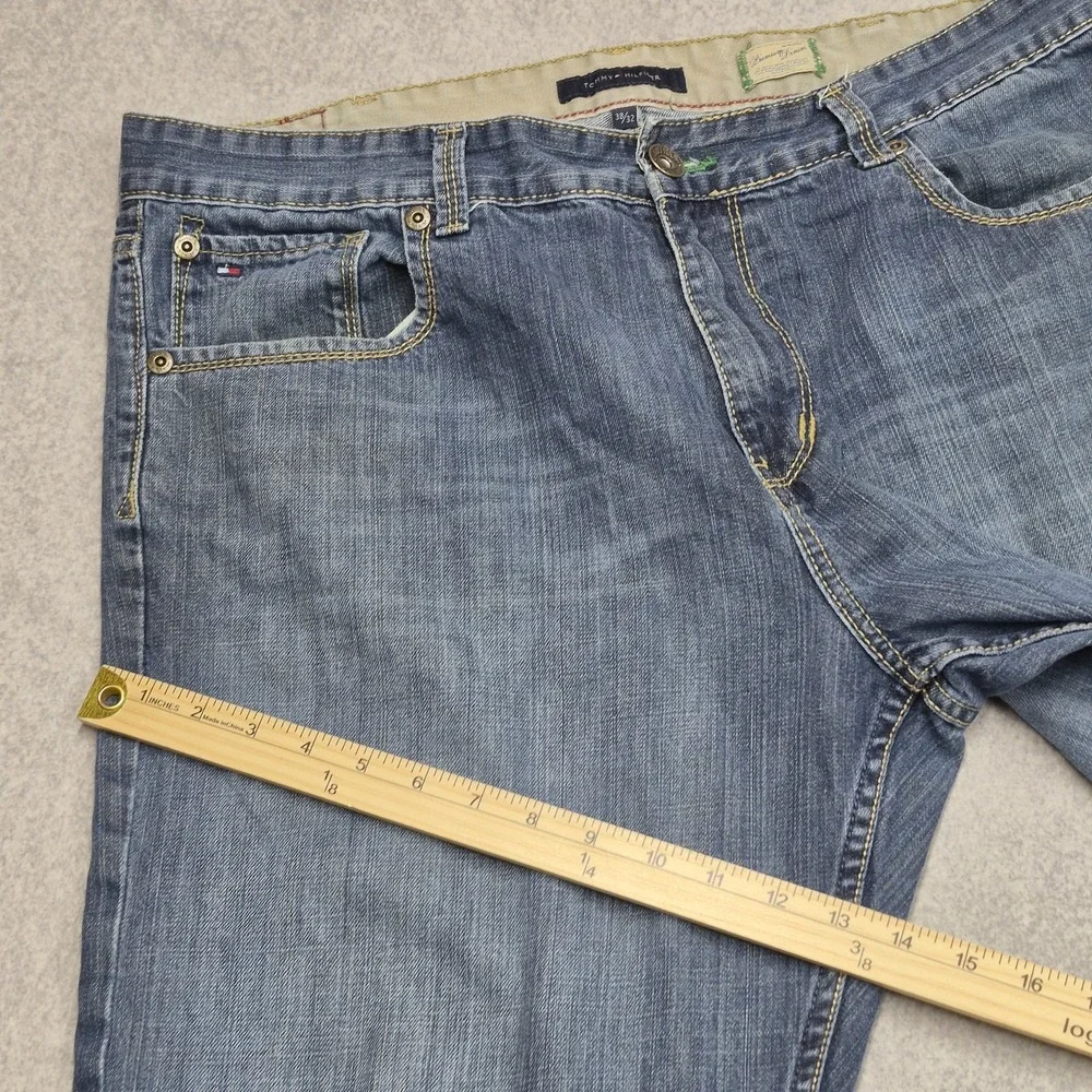 Tommy Hilfiger Freedom Jeans Mens 38x32 Blue Denim Straight Leg Premium Classic